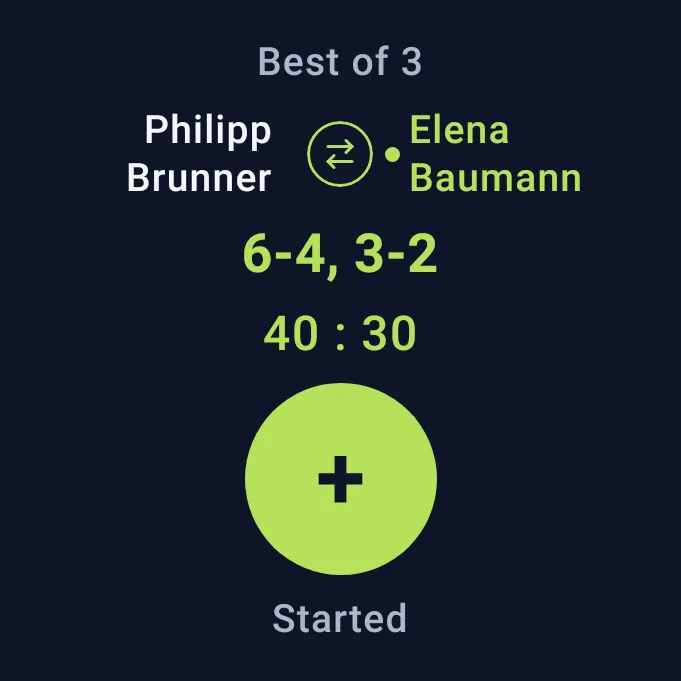 Live Scoring auf einer Wear OS Uhr